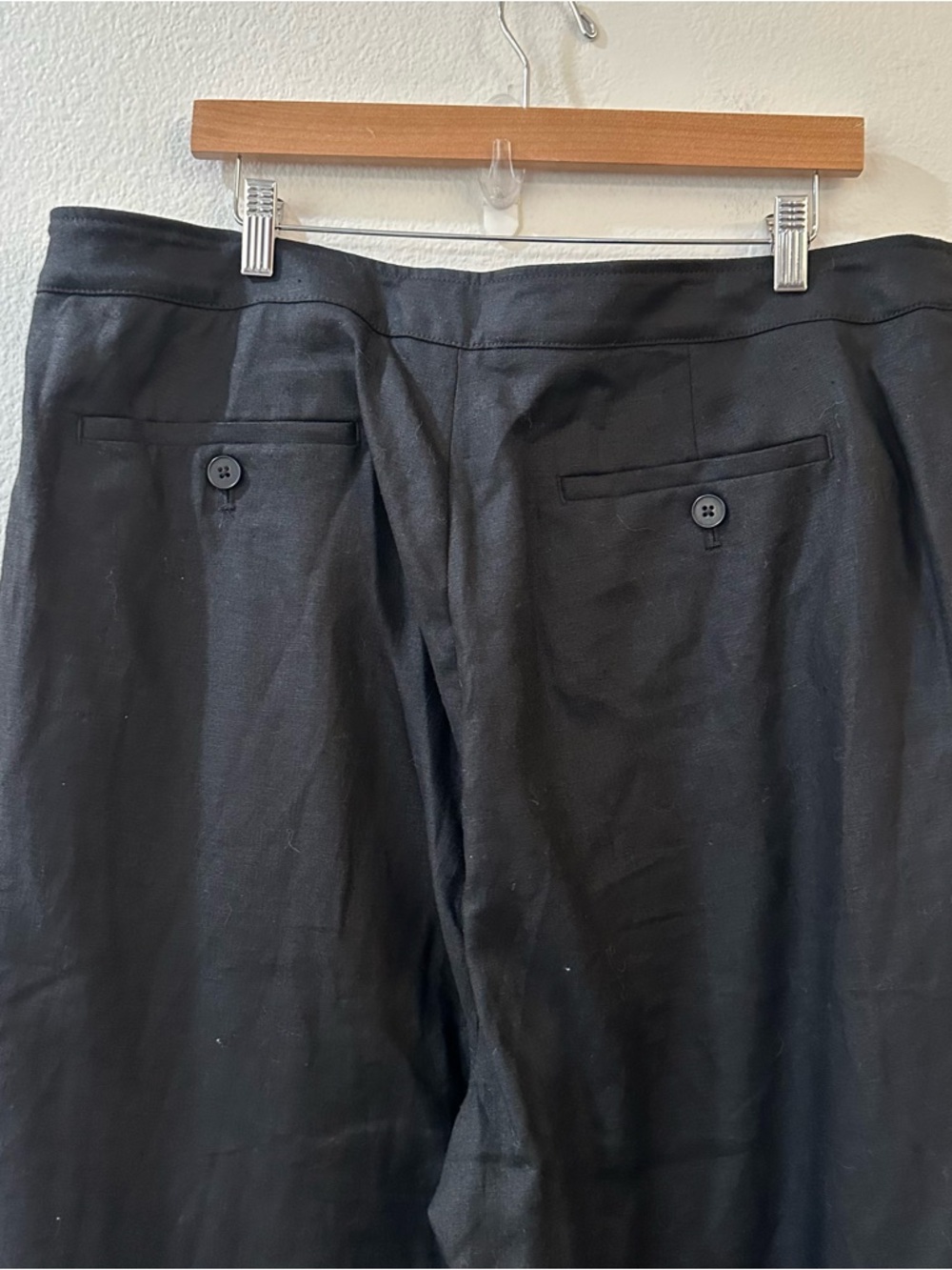 Banana Republic Women's High Rise Pleated Linen Pants Size 18 Black NWT - Picture 8 of 15